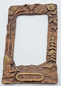 Vintage Indianer | Kiefer | Elch | Kunstharzrahmen | ohne Glas - Bild 1 von 10