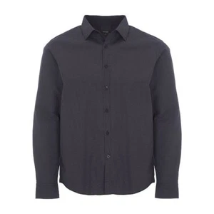 Mens Casual George Formal Collar Shirt Navy Blue Pin Dot Long Sleeve Large New D - Picture 1 of 11