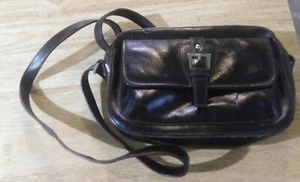 ETIENNE AIGNER Bolso de Mano de Cuero Negro Cartera 9"x6.25"x3" - Imagen 1 de 9