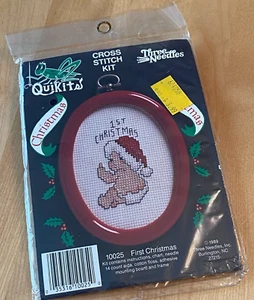 QUIKITS TRE AGHI 10025 PRIMO ADDOBBO NATALE KIT PUNTO CROCE - Foto 1 di 2