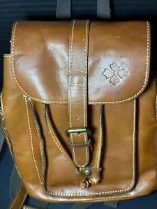 Patricia Nash Aberdeen Italian Leather Brown Backpack Purse Bag - Picture 1 of 17