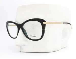 Prada VPR 09R 1AB-1O1 Eyeglasses Glasses Polished Black / Gold 53-17-140 - Picture 1 of 8