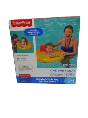 Fisher Price One Asiento de Bebé Piscina Flotador Triple Anillo Asiento Natación Seguro Amarillo Nuevo en Caja Foto 1 de 4