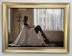 Jack Vettriano - Thoughts of You Framed Painting Canvas Effect Print 55cm x 42cm - Picture 1 of 4