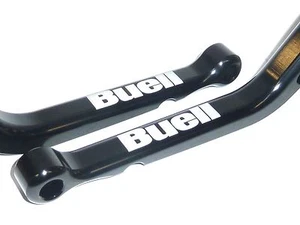 BUELL X1 Lightning 1997-2002 LONG BLACK BRAKE + CLUTCH LEVER SET ROAD ENGRAVED - Picture 1 of 11