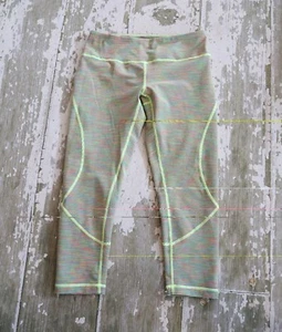 ZELLA Yellow Rainbow Stripe Athletic Crops Capris Run Gym Lift Womens Size Small - Picture 1 of 2