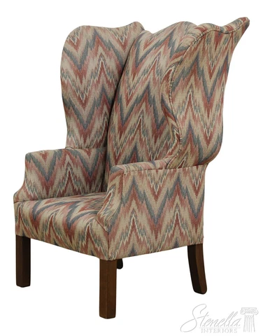 56230EC: Chippendale Flame Stitched Childs Size Wingback Easy Chair Cover
