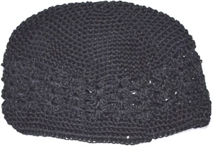 Gorro gorra de ganchillo negro sombrero Kufi - Imagen 1 de 1