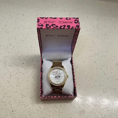 RELOJ BETSEY JOHNSON Hueso Rosa Arco Calavera Oro BJ00048-185 Foto 1 de 4