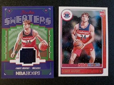 (2) 2022 Panini Hoops Rookie Sweaters/Base Corey Kispert RCs # RSW-CK,212 - Image 1 of 2