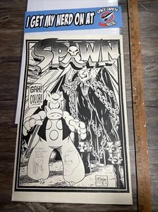 Impresión de póster raro de Spawn Cerebus Dave Sim autografiado observado 1992 - Imagen 1 de 2