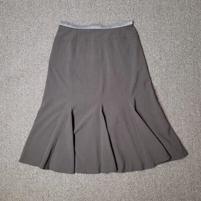 Zac & Rachel Women's Midi Skirt Gray Adult Size 10 Petite Stretch Back Zippered  - Image 1 of 4