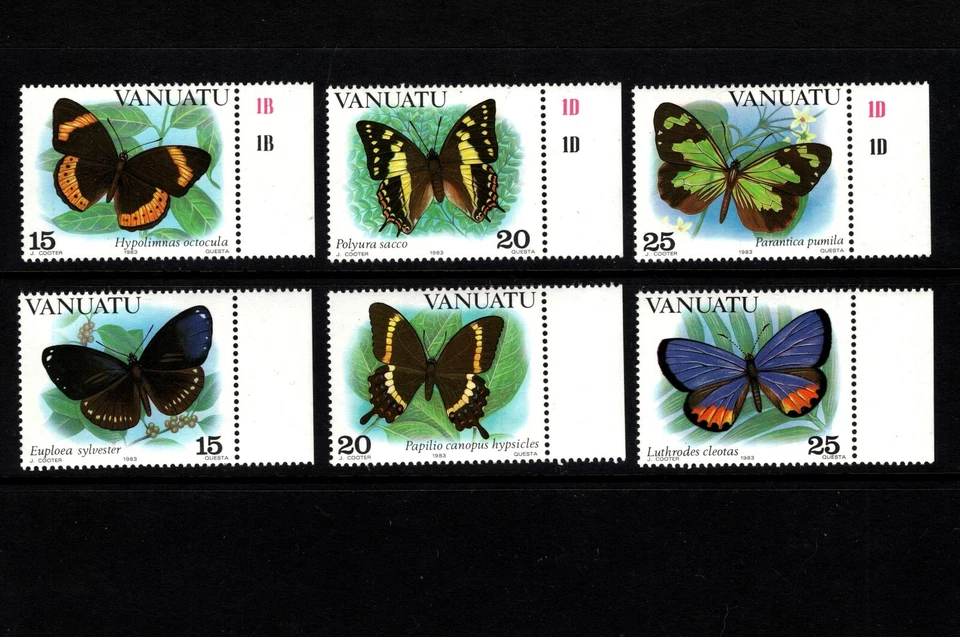 OPC 1983 Vanuatu бабочки комплект Sc #346-8 MNH 49653 - Изображение 1 из 1