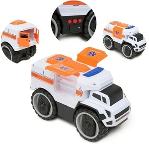 Car Toy Ambulance Rescue Friction light & sound Toy Chef vehicle Rugged Racer - Picture 1 of 10