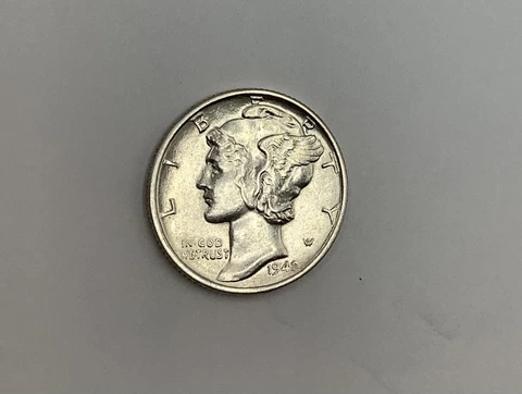 1942 p~mercury dime~Au/Unc Choice Cover