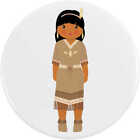 'A Native American Girl' Button Pin Badges (Bb044062)