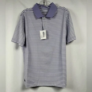 UNTUCKit Kids Lavender and White Striped Polo 10 - Picture 1 of 5