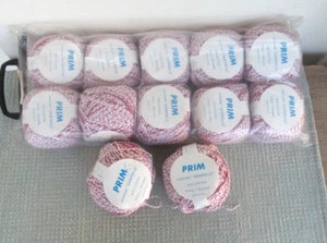 Italian PRIM Yarn 100% Cotton Art Yarn, Lot of 12 Balls, Red White, New w/ Tag - Picture 1 of 6