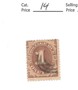 US J1, postage due used, 1879, American Bank note, cv $14 - Picture 1 of 2