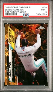 2020 Topps Chrome F1 #138 Sapphire #/50 Gold Refractor Lewis Hamilton PSA 9 Mint - Picture 1 of 3