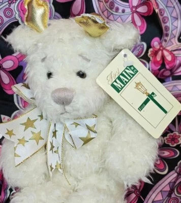 BLITZEN the Adorable Gold White Deer Bear Plush💛 First & Main Co Stuffed Animal - Image 1 of 4