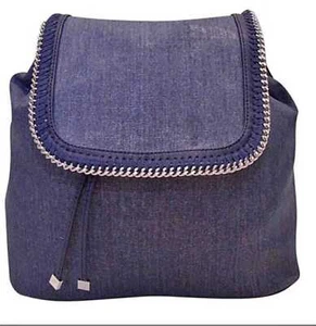 INC International Concepts Womens Bailie Metallic Twill Backpack Blue O/S - Picture 1 of 6