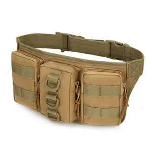Tactical Waist Bag Molle Pouch Outdoor Waist Pack Military Pouch with 4 Pockets - Picture 1 of 17