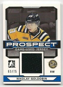 Nikolay Goldobin 2014 ITG Draft Prospects Prospect Game Used Jersey Blue /75