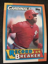 1990 Topps  #6 Vince Coleman Record BreakEr St. Louis Cardinals NmMt Free Ship!