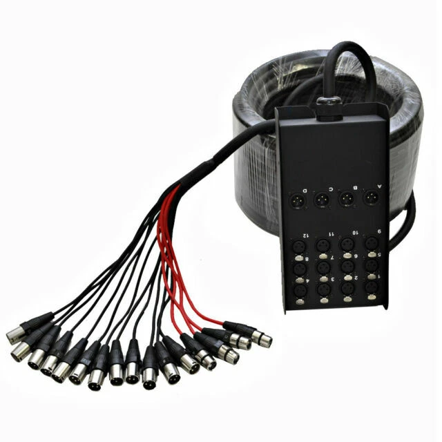 Seismic Audio 12x4 Channel XLR Low Profile Circuit Board Snake Cable - 100 Feet