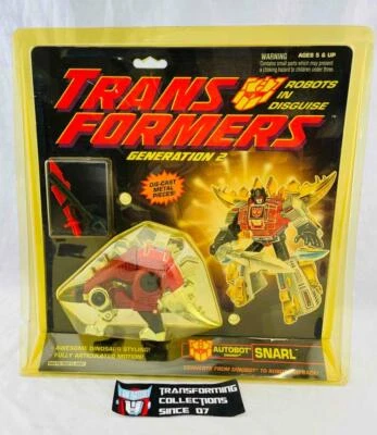 Transformers Original G2 1995 Dinobot Snarl Red MOSC Sealed - Image 1 of 4