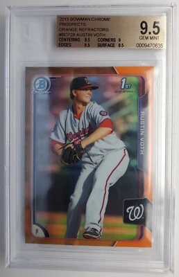 2015 Bowman Chrome Prospects Orange Refractor Austin Voth RC 11/25 BGS 9.5 GEM - Image 1 of 2