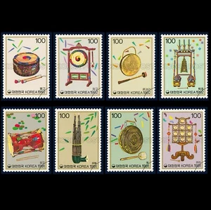 1991,1992 Korea Traditional Instrument Series 8 MNH stamp - Picture 1 of 1
