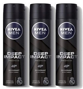 Nivea Deep Impact Freshness Deodorant for Men, (150 ml X 3) Free Ship - Picture 1 of 7