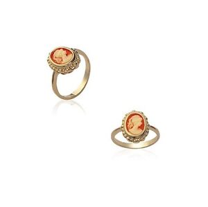 Superb Ring Cameo Orange Gold Plated New Size 56