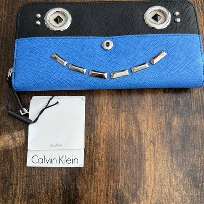 Cartera CALVIN KLEIN Azul Marino Robot Cara Sonrisa - Cremallera Alrededor Foto 1 de 4