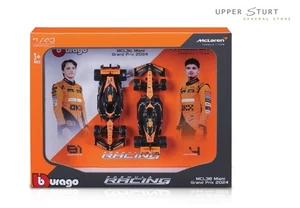 Bburago F1 Gift Set 1:43 2024 McLaren MCL38 2 piece Gift Pack EXPERT PACKAGING - Picture 1 of 1