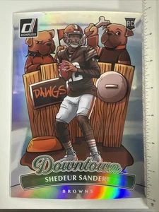 Panini Donruss NFL 2025 de gran tamaño Downtown Shedeur Sanders #17 RC Browns casi nuevo - Imagen 1 de 6