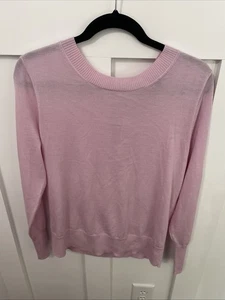 NWT J.Crew Pale Pink-Large Crew Neck sweater-Wrap Back With Tie- Thin Material - Picture 1 of 8