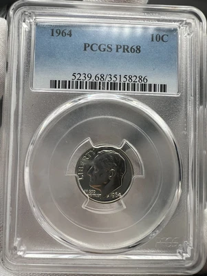 1964 Roosevelt Head Proof Dime 10C NGC PF68 - Image 1 of 3