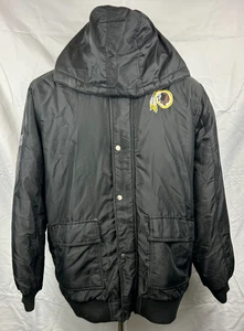 NFL PRO Line Men's Large Black Redskins Fleece Lined Spell Out Winter Jacket - Picture 1 of 4