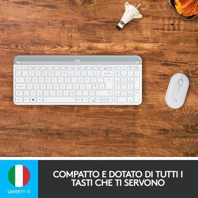 Logitech MK470 Kit Mouse And Keyboard, Italian QWERTY Layout - Image 1 of 2