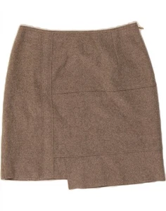 FENDI Womens Asymmetrical Skirt Medium W28 L17 Grey Virgin Wool DB70 - Picture 1 of 4