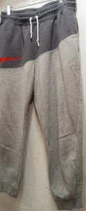 Nike NSW Boy's XL 13-15 Gray Red Large Logo Swoosh Tapered Jogger Pants Pockets - Picture 1 of 6