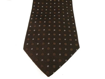 Corbata para hombre GIORGIO ARMANI 100 % seda LUJO marrón punteada geométrica usada en excelente estado Foto 1 de 4