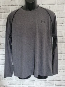 Camicia Under Armour uomo grande HeatGear manica lunga vestibilità ampia grigio allenamento top - Foto 1 di 9