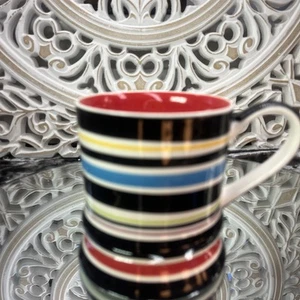 WHITTARD OF CHELSEA Multicoloured Black Tankard MUG RED INTERIOr 9cmCM T17 - Picture 1 of 6