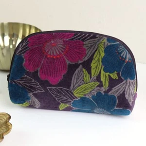 POM Velvet Botanical Make Up Bag Zipped Teal Green - Bild 1 von 2