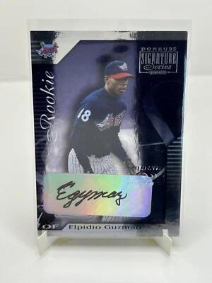 2001 Donruss Signature Baseball #140 Elpidio Guzman RC AUTO 022/330 Angels - Image 1 of 2