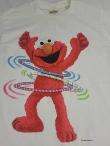 Vtg 90s Sesame Street Shirt Mens Large Elmo Hula Hoop Jim Henson Single Stitch - Picture 1 of 16